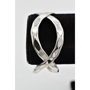 Vintage Cuff Bangle Bracelet 925 Sterling Silver 24 Grams Mexico Signed BinD